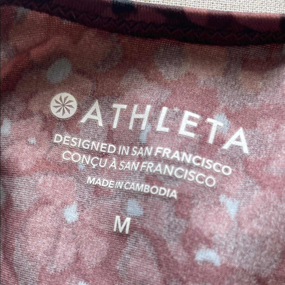 Athleta Women's Triangle Tankini - Dark Black & Maroon Print Size Medium - Picture 2 of 6